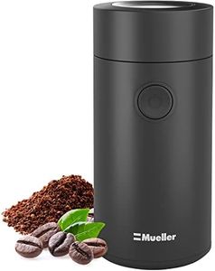 MuellerLiving Electric Coffee Grinder for Spice, Nut, Herbs and Coffee Beans, Sharp Blade, Stainless Steel - Black