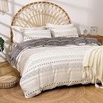 Lekesky King Size Duvet Cover Sets Cotton, 100% Cotton Duvet Cover King Size，King Size Bedding, Bohemian King Size Duvet Cover Sets(1 Comforter Cover 230x220 cm+2 Pillow Cases)