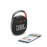 JBL Clip 4, Wireless Ultra Portable Bluetooth Speaker, Pro Sound, Integrated Carabiner, Vibrant Colors with Rugged Fabric Design, Dust & Waterproof, Type C (without Mic, Black & Orange)