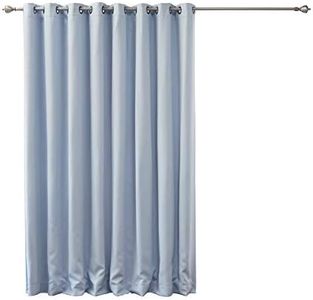 Best Home Fashion Premium Flame Retardant Thermal Insulated Fire Retardant Blackout Curtain - Antique Bronze Grommet Top - SkyBlue - 100" W x 84" L - (1 Panel)