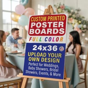 Custom Foam Board Poster Sign, 24x36 inch - 3/16 Thick - Personalized Foamcore Event Signs for Wedding, Baby Shower, Announcements, Presentations, Arts & Crafts