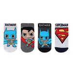 Bonjour Superman Batman Superhero Character Full Length Socks for Baby/New Bron/Infant- Pack of 4