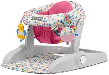 Summer® Learn-to-Sit™ 2-Position Floor Seat (Funfetti Pink) – Sit Baby Up in This Adjustable Baby Activity Seat Appropriate for Ages 4-12 Months – Includes Toys