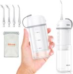 Bitvae P1 Water Dental Flosser for Teeth, Portable Mini Water Teeth Picks, Cordless Water Cleaner Picks with Telescopic Water Tank, Rechargeable Oral Irrigator for Travel & Home, Frost White