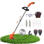 Cordless Strimmer,12V Electric Garden Grass Trimmer with 2 X 2Ah Battery and Charger,Telescopic Rod Grass Cutter Weed Hedge Trimmer Edge Trimmer for Garden Clearing Weeds Flower Trees