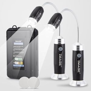 Magnetic Ultra-Bright Barbecue Grill Light with Super Bright LED Lights, Grilling Gifts for Men Dad, Flexible Gooseneck BBQ Light, Traeger Pit Boss Smoker Electric Grill Accessories-1 Pair (Black)