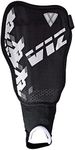 Vizari Napoli Soccer Shin Guards for Kids & Adults | Soccer Gear for Boys Girls | Provide Shin Protection | Adjustable Straps- Black/Silver