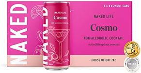 Naked Life Non-Alcoholic Cosmo Cocktail- 24 Pack (6 x 4 x 250mls). Refreshing Non Alcoholic Drink with Distilled Botanicals, Low Calorie, 99% Sugar-Free, Australian Made Non Alcoholic Beer Alternative