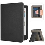 Caweet Case for Kobo Clara Colour/BW 6 Inch 2024 Release, Premium PU Leather Foldable Stand Protective Sleeve Cover with Card Slot and Hand Strap, Black