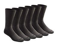 Dickies Men's Big and Tall Multi-Pack Dri-tech Moisture Control Crew Socks, Charcoal (6 Pairs), Shoe Size: 12-15