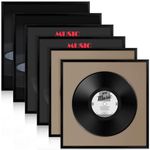 6 Packs 12.5 x 12.5 Inch Black Music Album Frame Aluminum Alloy Frame for Photos and Album Wall Mounted Album Frames for Vinyl Records Record Frame Album Cover Frames with Polished Plexi Glass