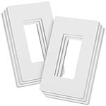 Bates- Screwless Decorator Wall Plates, Switch Plate Covers, 6 Pack, Screwless Wall Plates 1 Gang, White Switch Plate Covers, Switch Cover Plate, Wall Switch Cover, Electrical Outlet Cover Plate