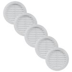 Vent Systems 4'' Inch - Pack of 5 - White - Soffit Vent Cover - Round Air Vent Louver - Grill Cover - Built-in Insect Screen - HVAC Vents for Bathroom, Home Office, Kitchen