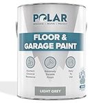 Polar Heavy Duty Interior Light Grey Floor & Garage Paint 5 Litre - Ideal for Garages, Warehouses & Concrete Stone Floors - Hard Wearing & Slip Resistant Mid-Sheen Finish