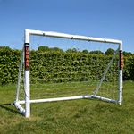 Amazon Exclusive Football Flick Goal - All weather - 70mm Extra thick uPVC - football goal for gardens, Integrated locking system (6x4, 8x4, 8x6, 12x6),White