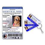 XpressID Custom Holographic Service Dog ID Card with 3 Key Tags - Includes Registration to National Dog Registry - QR Ready