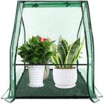 U'Artlines Portable Mini Greenhouse Small Green House with Waterproof Pad 36x36x42 Inch Plant Cover Tent for Garden Small Plants Indoor Outdoor, Green PE