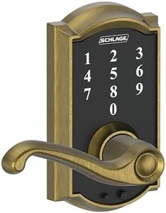 Schlage Touch Camelot Lock with Flair Lever (Antique Brass) FE695 CAM 609 FLA