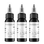 TATOOINE 3 Bottles Black Tattoo 1oz,30ml True Black Tattoo Ink Set,Vegan-Friendly Standard Pigment Tattoo Supplies