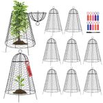 TANIVO Garden Cloches for Plants (Pack of 10), 20" H x 12" D Garden Chicken Wire Cloche Plant Covers with Removable Top, Cage Protectors from Animals and Rabbits, Squirrels, Small Animals for Garden
