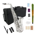 YoungMonic Alto Sax Saxophone Beginner Kit Alto Saxophone E Flat with Mouthpiece Carrying Case Straps 10Reeds for Students and Adults