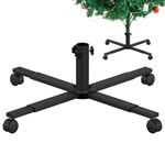 Mordx Christmas Tree Stand With Rubber Casters, Foldable Metal Christmas Tree Stand, Removable Christmas Tree Base, Artificial Christmas Tree Metal Base, Christmas Decorations (60cm,ø 3.6 cm)