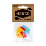 Jim Dunlop Herco HE112P Flat Thumbpicks, Medium, 3/Player's Pack