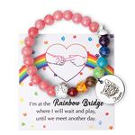 Anavia Pet Portrait Rainbow Bridge Pet Memorial Bracelet for Beloved Dog Cat, Pawprint on My Heart Personalized Handmade Bracelet Keepsake, Loss of Pet Sympathy Jewelry Gift for Women Teen Girl, 3/4"