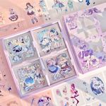 FunBlast Pvc Princess Theme Kawaii Stickers -100 Sheets Cute Washi Stickers For Project, Japanese Style Girls Sticker Set, Stationery Item For Kids, Journals, Scrapbooking, Diy Arts And Crafts