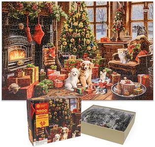 Aviski 2023 Christmas Jigsaw Puzzles, Holiday Puzzles for Adults and Kids - 1000 Pieces Christmas Puzzles, Christmas Educational Games Gift for Elders Children Family, Friends (Fireplace)