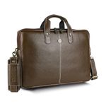 HAMMONDS FLYCATCHER Genuine Leather Office Bag for Men - 15.6 Inch Laptop Bag for Men for Professionals, Business Travelers - Adjustable Straps & Multiple Compartments - 1 Year Warranty - Brushwood
