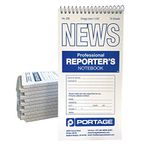 Portage Reporter’s Notebook – #200 Gregg Ruled 4” x 8” Professional Spiral Notebook for Taking Notes in The Field - 140 Pages (12 Pack)