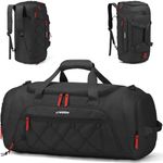 Travel Duffle Bag Backpack for Men 40L, Medium Sports Gym Duffel Bag with Wet Pocket, Tote Carry on Bag with Shoes Compartment, Overnight Weekender Bag for Travel, Black