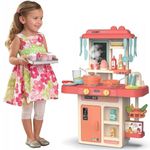 Mini Steps Kids Kitchen Set with Light & Sound – Big Cooking Playset, Battery-Operated Pretend Play Toy with Accessories for Girls
