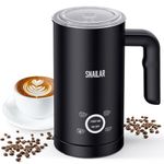 Snailar Milk Frother, 10oz Stainless Steel Electric Milk Steamer, 4-in-1 Hot & Cold Foam Maker for Latte, Cappuccinos, Macchiato, Hot Chocolate, 500W, Silent Operation, Easy to Clean