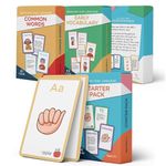 American Sign Language Flash Cards - 180 ASL Flash Cards to Teach Sign Language for Kids, Toddlers, Babies. ASL Kids Sign Language Flashcards Include a Starter Pack, Early Vocabulary and Common Words.