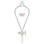 stonylab Borosilicate Glass 3000 ml Heavy Wall Conical Separatory Funnel with 24/29 Joints and PTFE Stopcock, 3000 ml