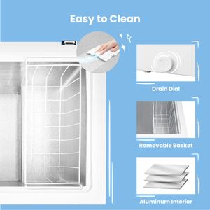 COMFEE' 99L Chest Freezer – Freestanding, Digital Control, White