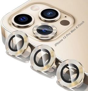 Tensea Compatible with iPhone 12 Pro Max Camera Lens Protector, 9H Tempered Glass Camera Cover Screen Protector for iPhone12 Pro Max 6.7 inch 2020 (Gold)
