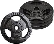 4 X 5kg - Total 20kg Standard Cast Iron Hammertone Weight Plates Set