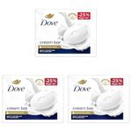 Dove Cream Beauty Bar - Soft, Smooth, Moisturised Skin, 3x125 g (Pack of 3)