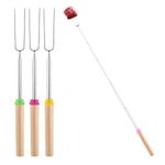 SULIVES 4 Pack Marshmallow Toasting Forks Kit - Extendable Stainless Steel Smores Sticks for BBQ and Campfire - Retractable Outdoor Campfire Accessories for Roasting Marshmallows and Hot Dogs