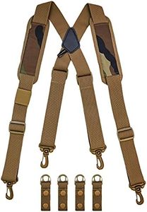 MeloTough Police Duty Belt Suspenders Tactical Harness with Belt Loop 4 pc, Khaki Color…