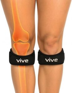 Vive Patella Stabilizer Knee Strap Brace Support- Osgood Schlatter Knee Brace Stabilizing for Men, Women - Arthritis Compression Strap for Tendonitis, Running, Gym Exercise, Torn ACL, Knee Pain Relief