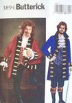 Butterick OOP Butterick Pirate Costume Pattern 3894. Mens Szs L & XL Coat Vest Jabot & Pants