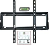 NTEK 26-63 Inch TV Wall Bracket, Ultra-Thin Fixed TV Bracket Holds up to 50kg, TV Mount with VESA 200x200mm, 200x400mm,300x300mm & 400x400mm with Wall Mount Fitting Screws and Spirit Level