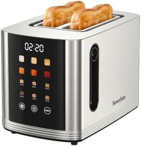 Toaster 2 Slice Touch Screen, Smart Toaster Wide Slot, Full Stainless Steel