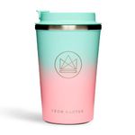 Neon Kactus Insulated Coffee Cup | Travel Cup | Double Wall Insulated Cup for Hot & Cold Drinks | Reusable Coffee Cups with Lids | Fully Leakproof, Dishwasher Safe, Eco-Friendly | Twist & Shout, 12oz