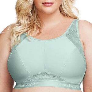 Glamorise Women's Plus Size No-Sweat Mesh Sports Bra Wirefree #1068, Jade, 34G