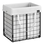 SONGMICS Laundry Hamper, 11 Gal. (50L) Laundry Basket, Collapsible Clothes Hamper, Black and White ULCB150W01